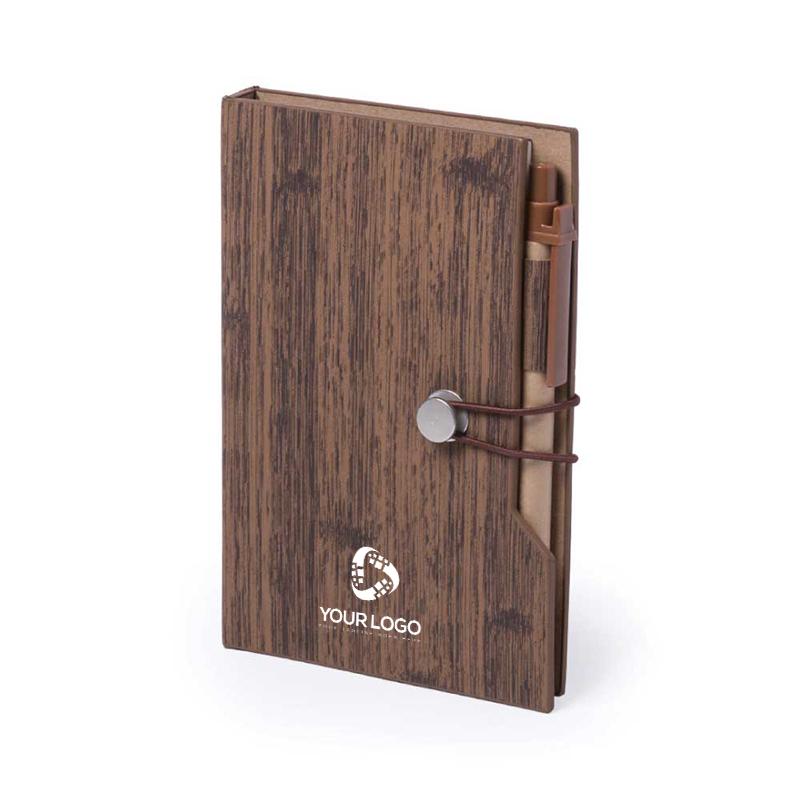 Wood Design Sticky Notes With Notebook